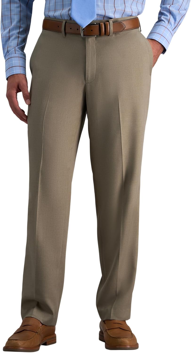 Mens Premium Comfort Dress Pant-Straight Fit Flat Front (Regular and Big & Tall Sizes)