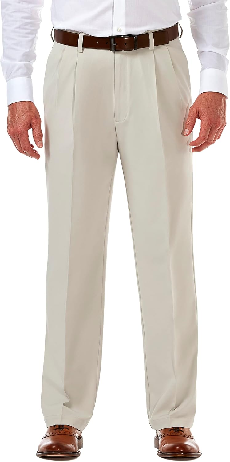 Men's  Classic Fit Pleat Front Hidden Expandable Waist Pant- Regular and Big & Tall Sizes